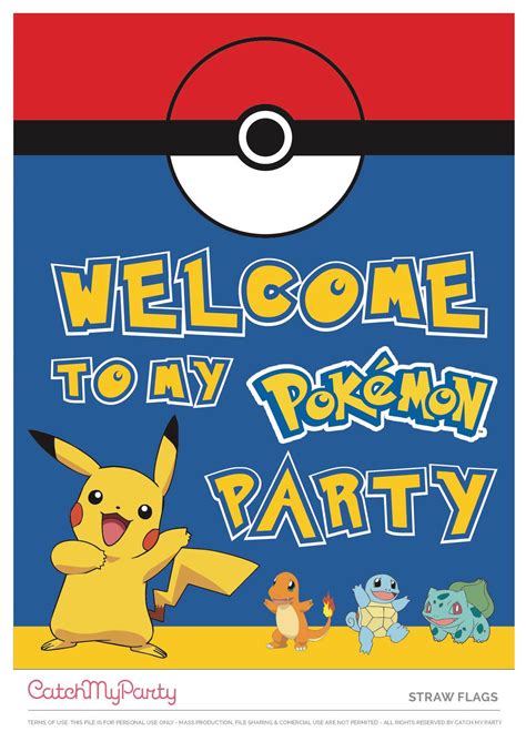 Printable Pokemon Party Decorations